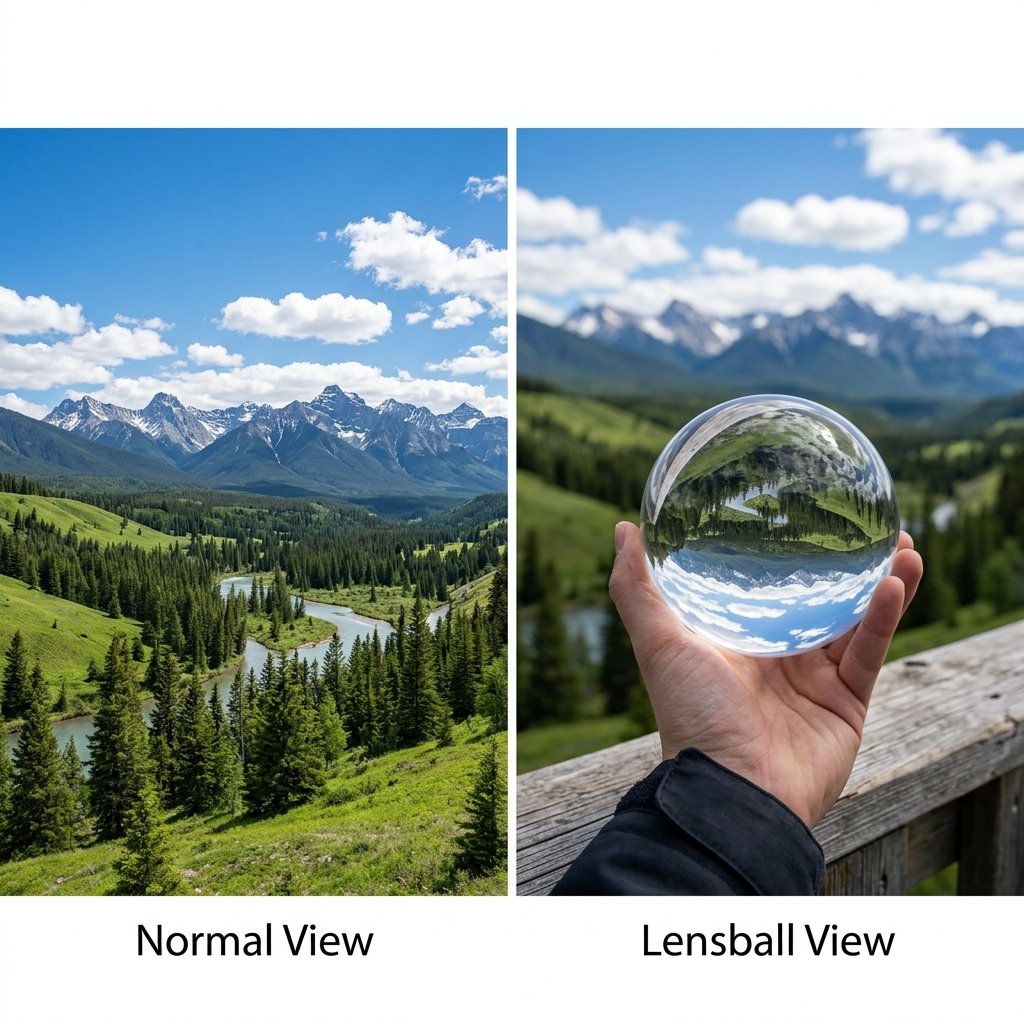 lensball image vs normal image